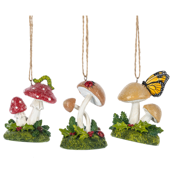 Mushroom Ornament, Assorted