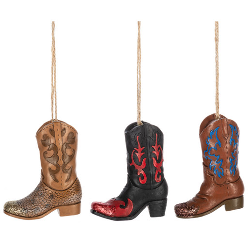 Cowboy Boot Ornament, Assorted