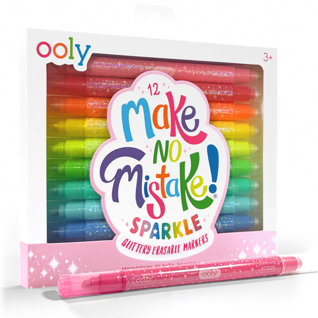 Sparkle Glittery Erasable Markers - Set of 12