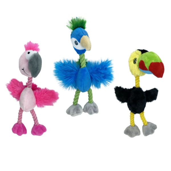 Mulitpet Bird Brains Rope and Plush Dog Toy