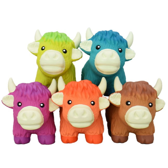 Minipet Latex Highland Cow Dog Toy 3.75 in - Assorted Colors