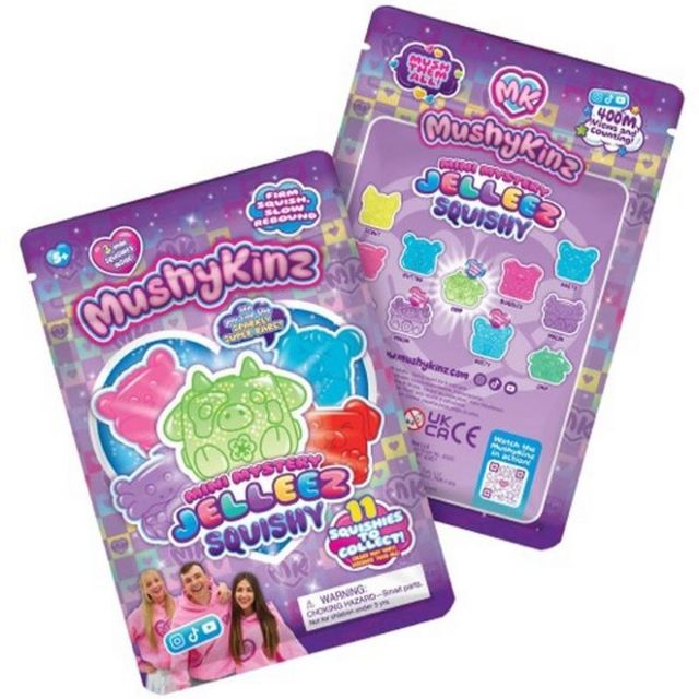 MushyKinz Mini Mystery JELLEEZ Jelly Squishy 3-Pack