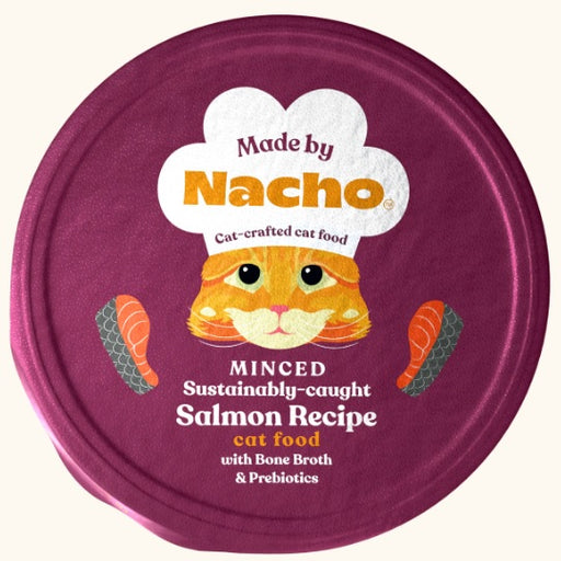 Made By Nacho, Minced Salmon in Bone Broth Cup, Case of 10, 2.5oz cups