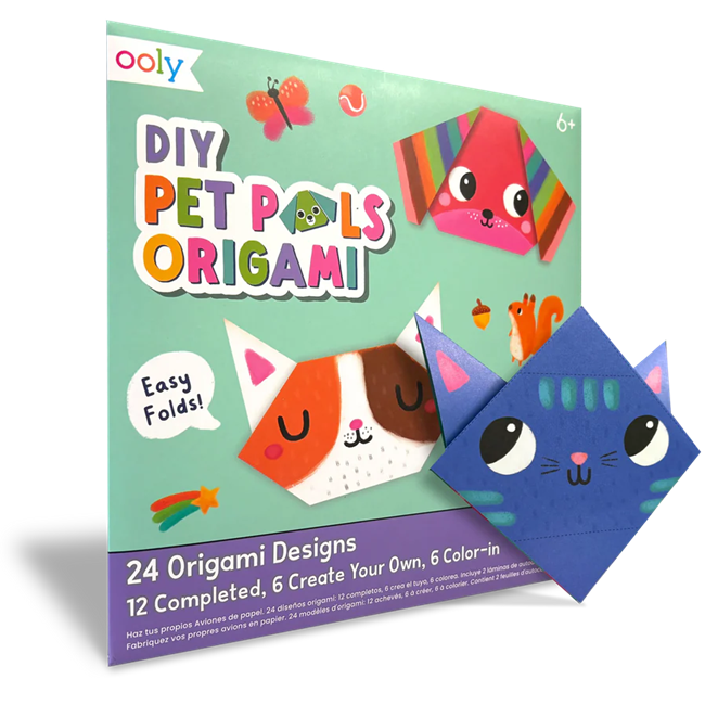 DIY Pet Pals Origami Activity Kit - 24 Designs - 2 Sticker Sheets