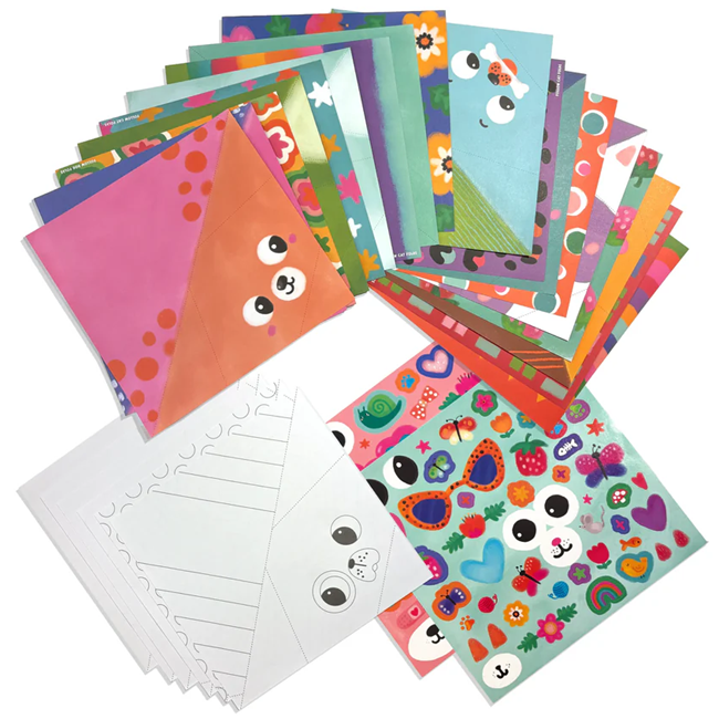 DIY Pet Pals Origami Activity Kit - 24 Designs - 2 Sticker Sheets