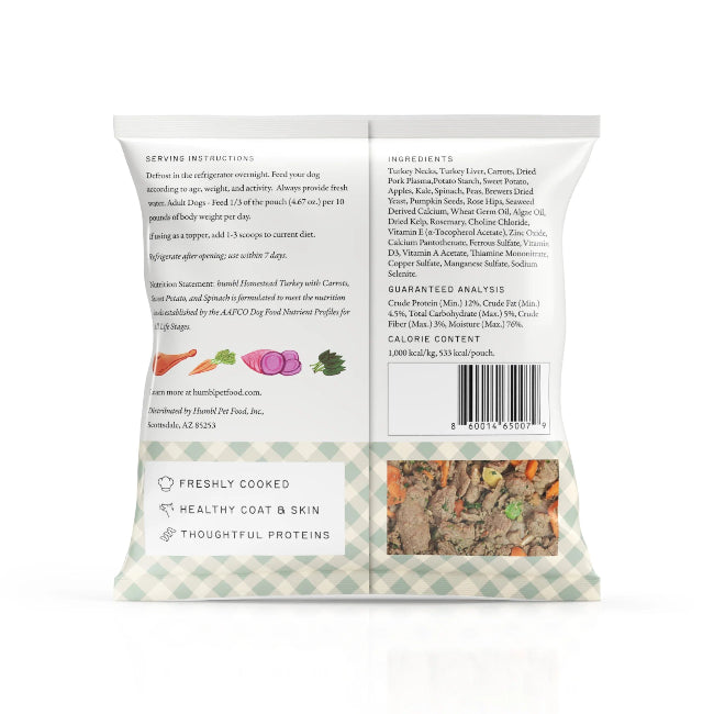 Humbl Homestead Turkey Frozen Dog Food 14 oz