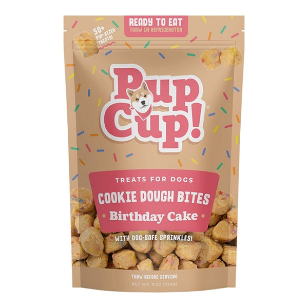 Pup Cup Frozen Cookie Dough Bites Treats for Dogs, Birthday Cake