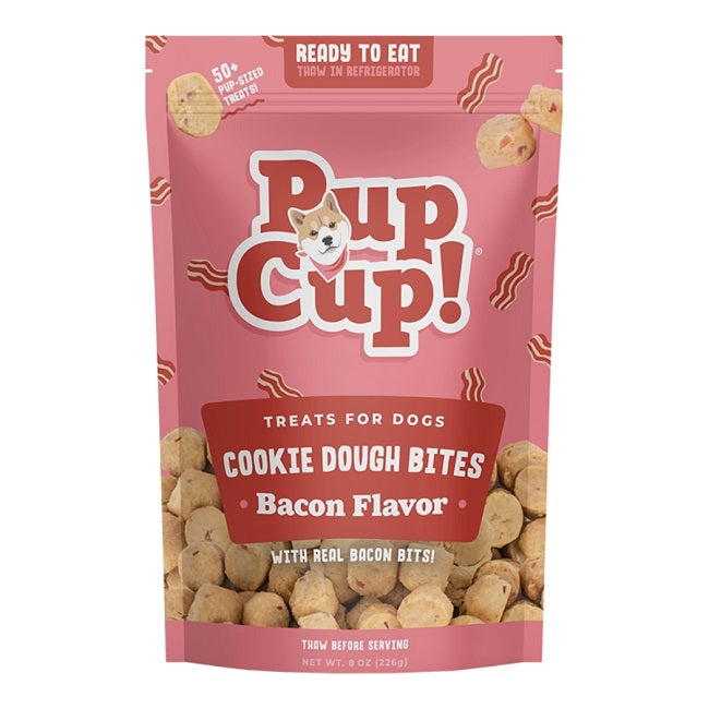 Pup Cup Frozen Cookie Dough Bites Treats for Dogs, Bacon Flavor