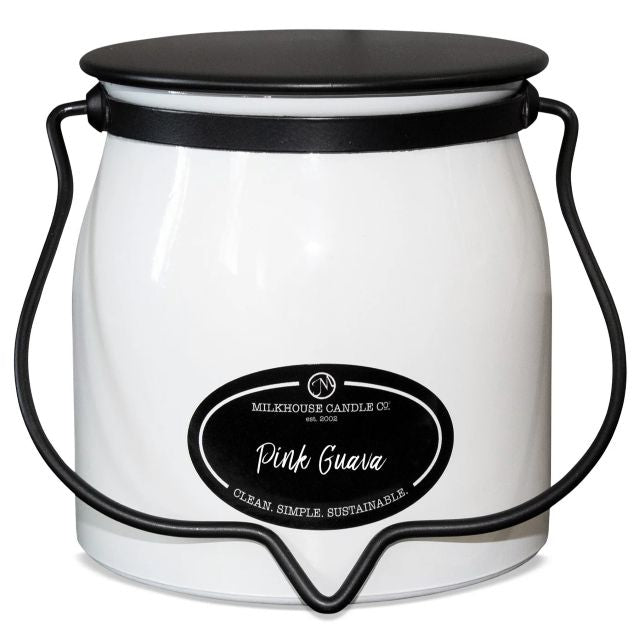 Milkhouse Creamery Collection Soy Candle: Pink Guava, 16-oz. Butter Jar