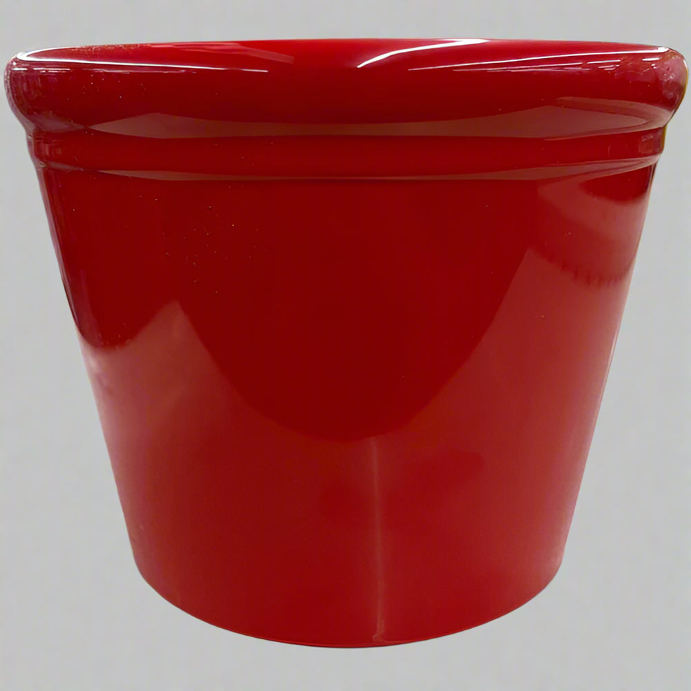 red plastic plant pots Powder Coated Red Lipped Cover Pot, 4in