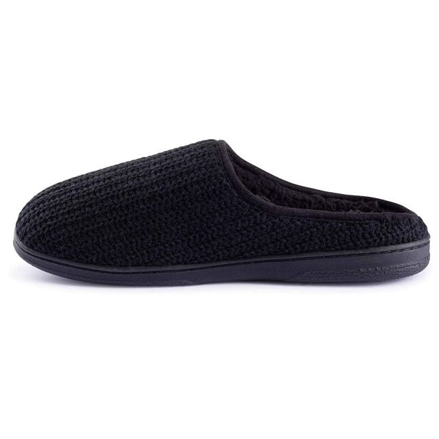 Roxoni Men's Knitted Fleece Lined Slippers, Black