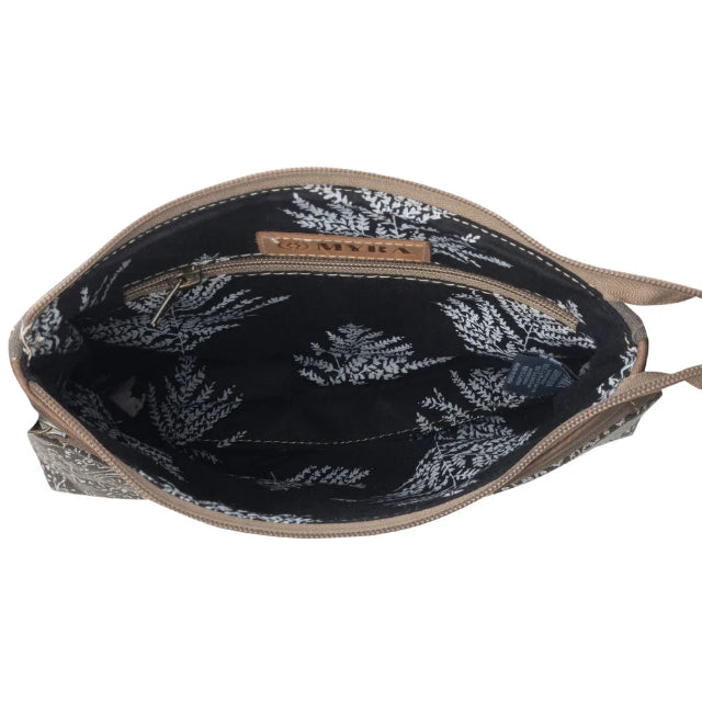 Myra Wildprint Trail Olive Tile Detail Crossbody Bag S-14809
