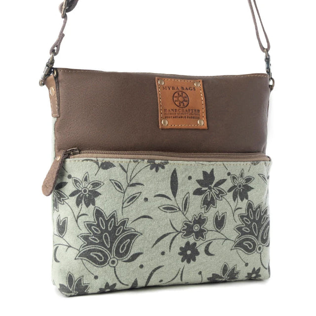 Myra Wildprint Trail Sage Floral Crossbody Bag S-14810