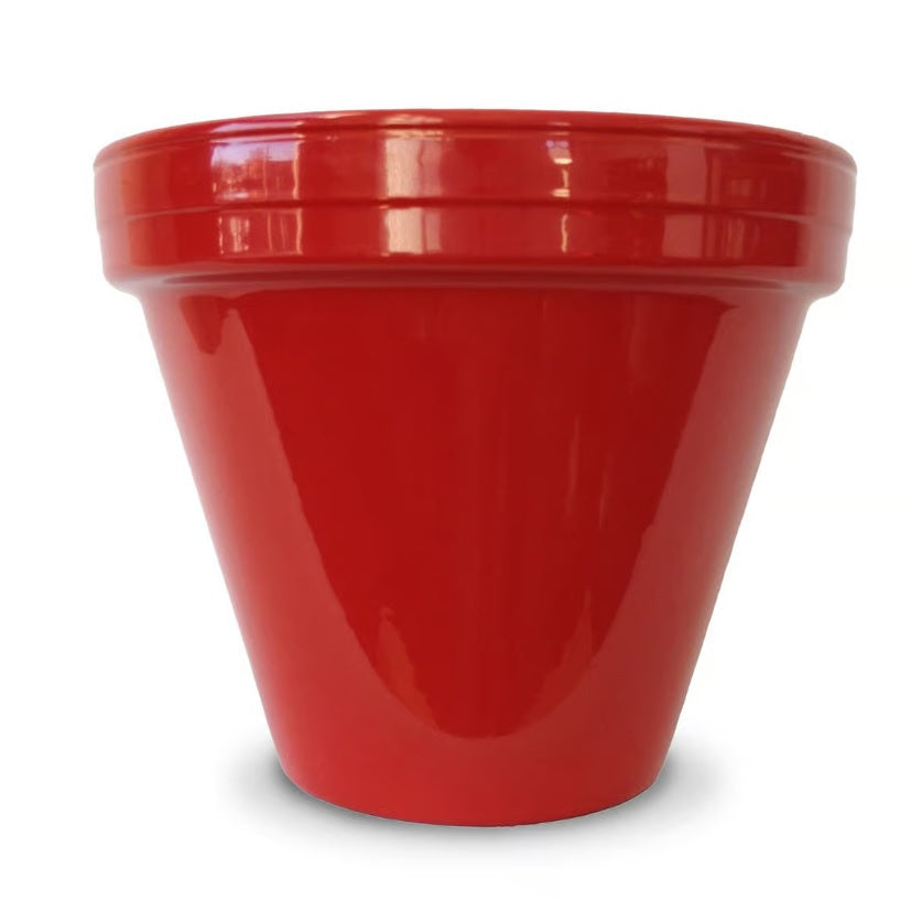 amazon large ceramic plant pots Ceramo 8.5" Powder Coated Standard Pot Red