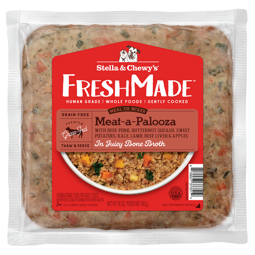 Stella & Chewy's Fresh Made Meat-a-Palooza Gently Cooked Frozen Dog Food 16 oz