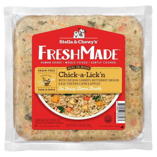 Stella & Chewy's Fresh Made Chick-a-Lick'n Gently Cooked Frozen Dog Food 16 oz