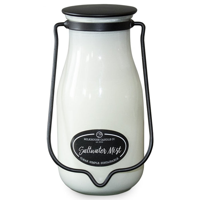 Milkhouse Creamery Collection Soy Candle: Saltwater Mist, 14-oz. Milk Bottle
