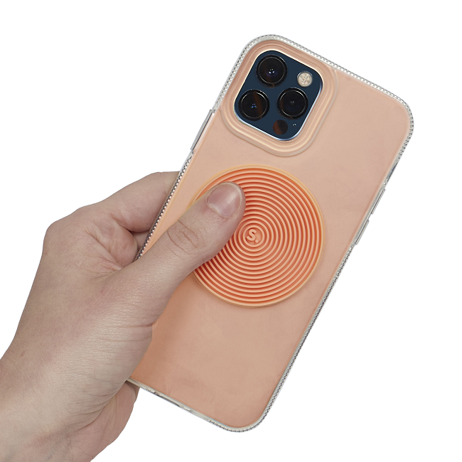 Slabs Silicone Sensory Sticker - Circle Groove Orange