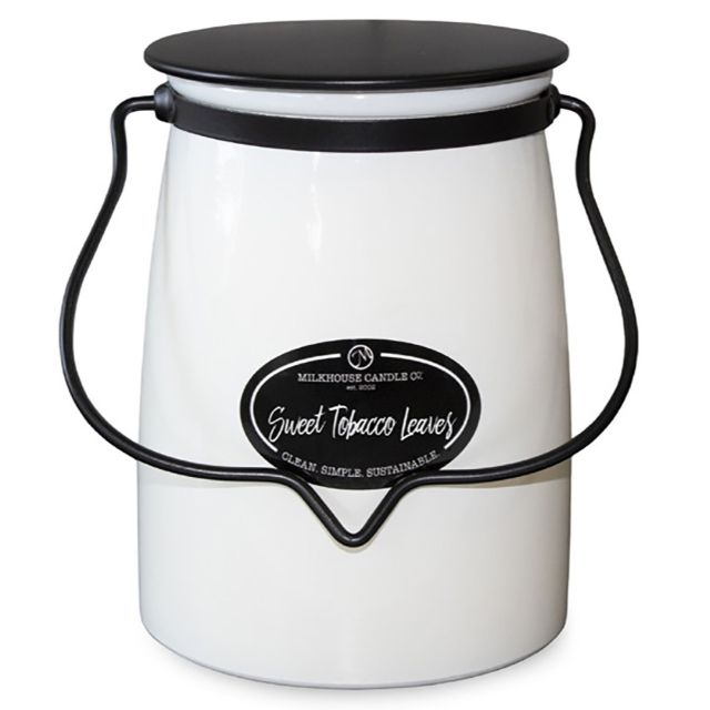 Milkhouse Creamery Collection Soy Candle: Sweet Tobacco Leaves, 22-oz. Butter Jar