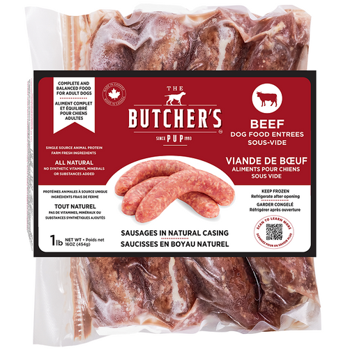 Butcher's Pup Beef Sous-Vide Sausages, 1 lb package