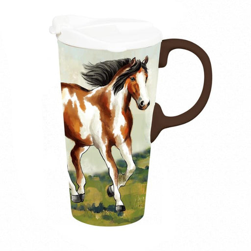 Perfect Cup Ceramic Travel Mug with Gift Box, Horses
