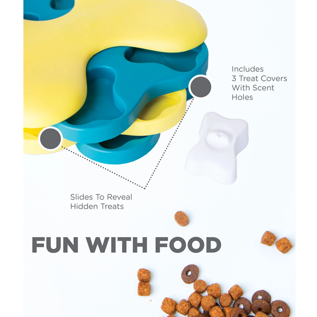 Nina Ottosson Dog Tornado Interactive Treat Puzzle Dog Toy, Blue Level 2