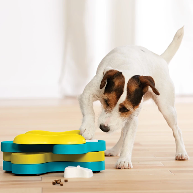 Nina Ottosson Dog Tornado Interactive Treat Puzzle Dog Toy, Blue Level 2