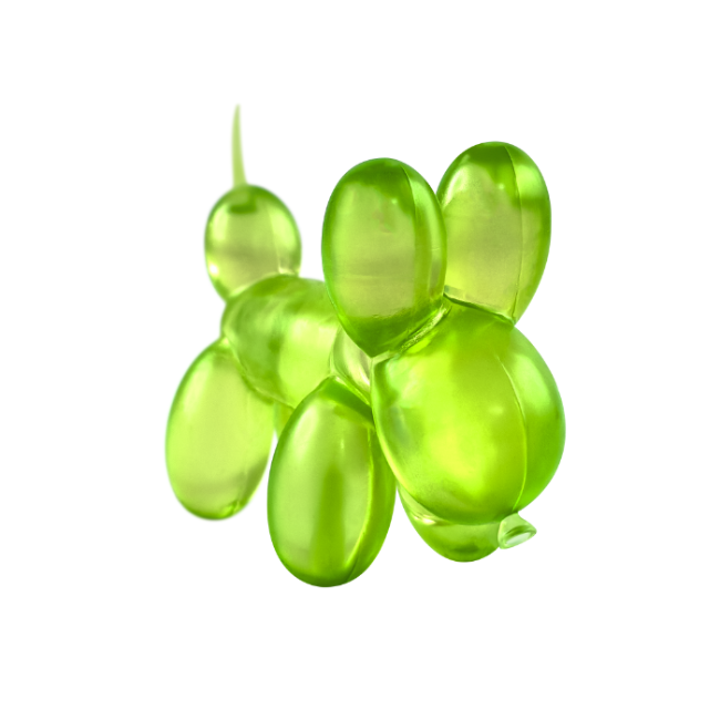 Gummy Balloon Dog Squishy Toy, Assorted Colors