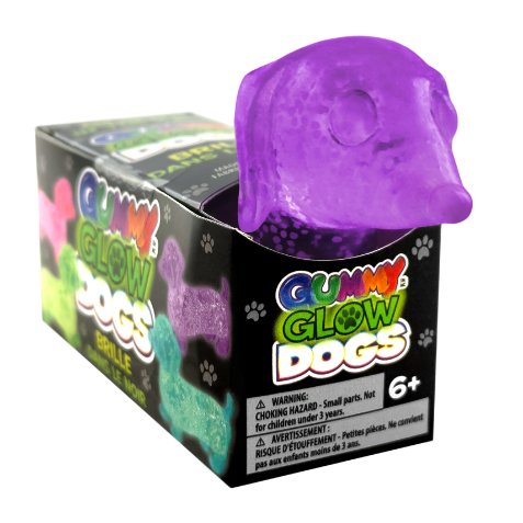Gummy Glow Dog Squishy Toy, Assorted Colors