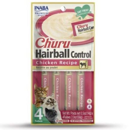 Churu Hairball Control Chicken Cat Treat- 4 pack