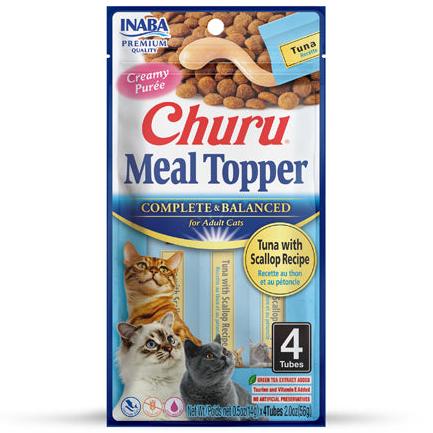 Churu Meal Topper Complete & Balanced Tuna with Scallop Recipe - 4 pack