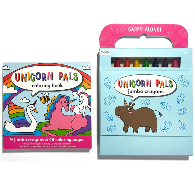 Carry Along! Coloring Book and Crayon Set - Unicorn Pals