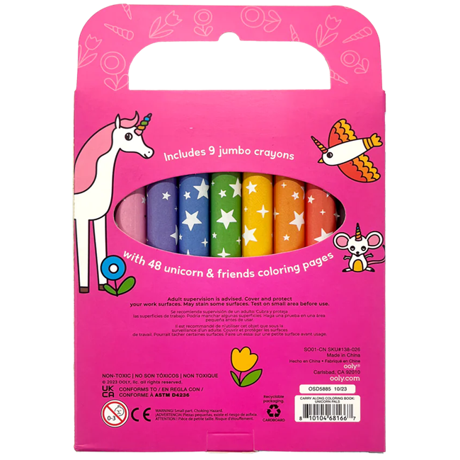 Carry Along! Coloring Book and Crayon Set - Unicorn Pals