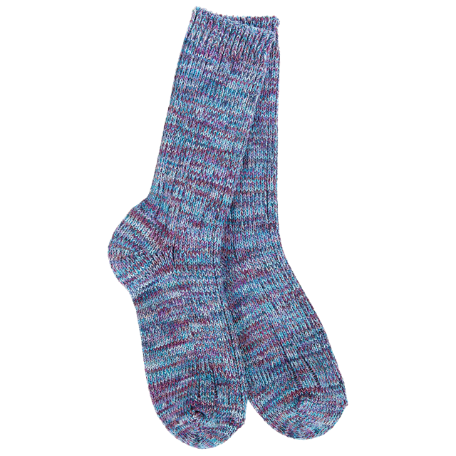 World's Softest Women's Weekend Missioni Crew Sock, Neptune