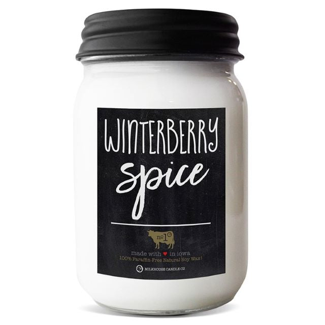 Milkhouse Farmhouse Collection Soy Candle: Winterberry Spice, 13-oz. Mason Jar