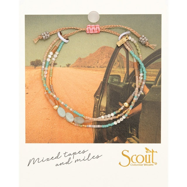Mixed Media Bracelet - Courage/Amazonite/Gold