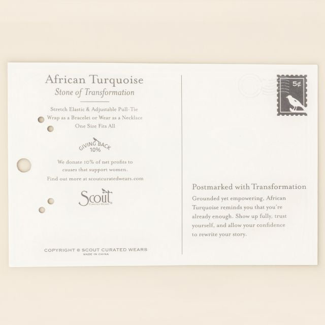 Mixed Media Wrap Bracelet/Necklace - Transformation/African Turquoise/Gold