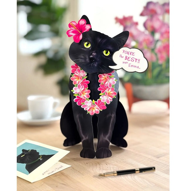 FreshCut Paper Black Cat Pop-Up 3D Greeting Card