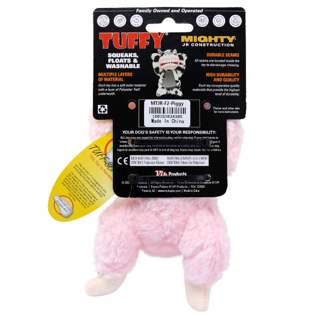 Tuffy MIGHTY Farm Jr. Pig Small Tough Plush Dog Toy