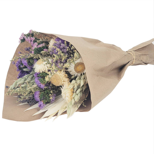 Purple Strawflower Friendship 18" Dried Floral Bouquet