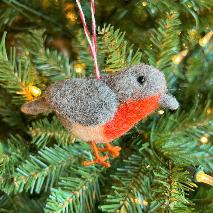 Bird Tufted Wool Christmas Ornament