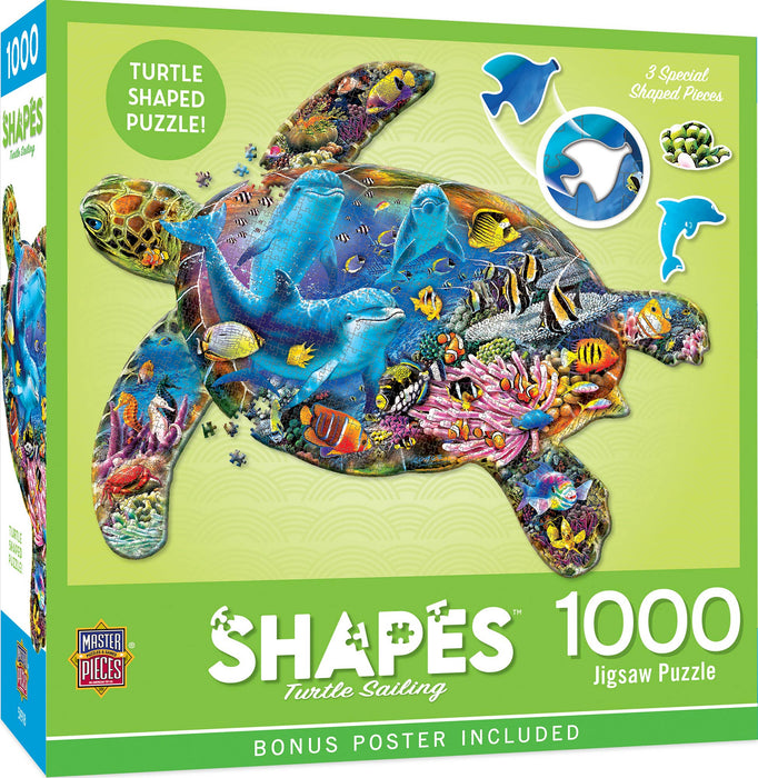 Contours - Turtle Sailing 1000 Piece Shaped Puzzle