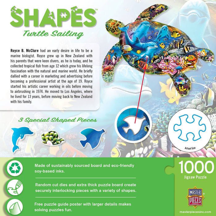 Contours - Turtle Sailing 1000 Piece Shaped Puzzle