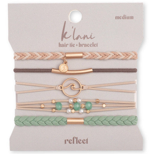K'lani "Reflect" Gold Wave with Beachy Neutrals Hair Tie Bracelets