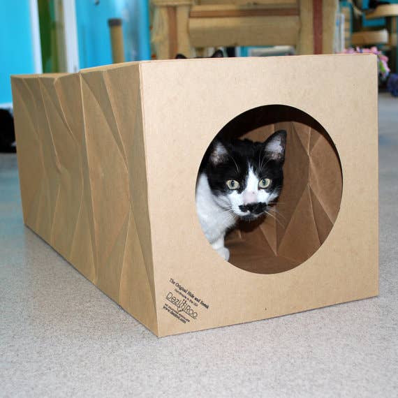 Dezi & Roo Hide and Sneak Collapsible Paper Cat Tunnel
