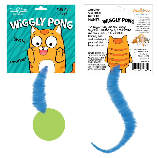 Wiggly Pong Plastic Pong Ball Cat Toy, Assorted Colors