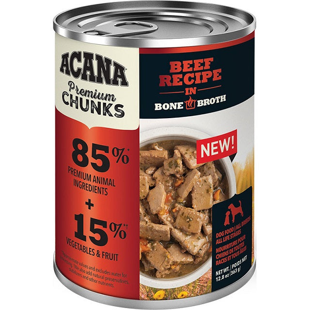 ACANA Premium Chunks Beef Recipe in Bone Broth Grain-Free Wet Dog Food
