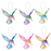 Crystal Expressions Multi-Tone Shimmer Hummingbird Ornament, Assorted Colors
