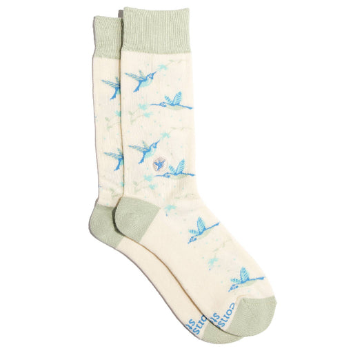 Socks that Protect Pollinators (Beige Hummingbirds)