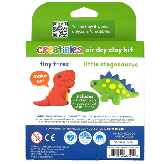 Creatibles Mini Air Dry Clay Kit - Dino BFFs - 2 Designs